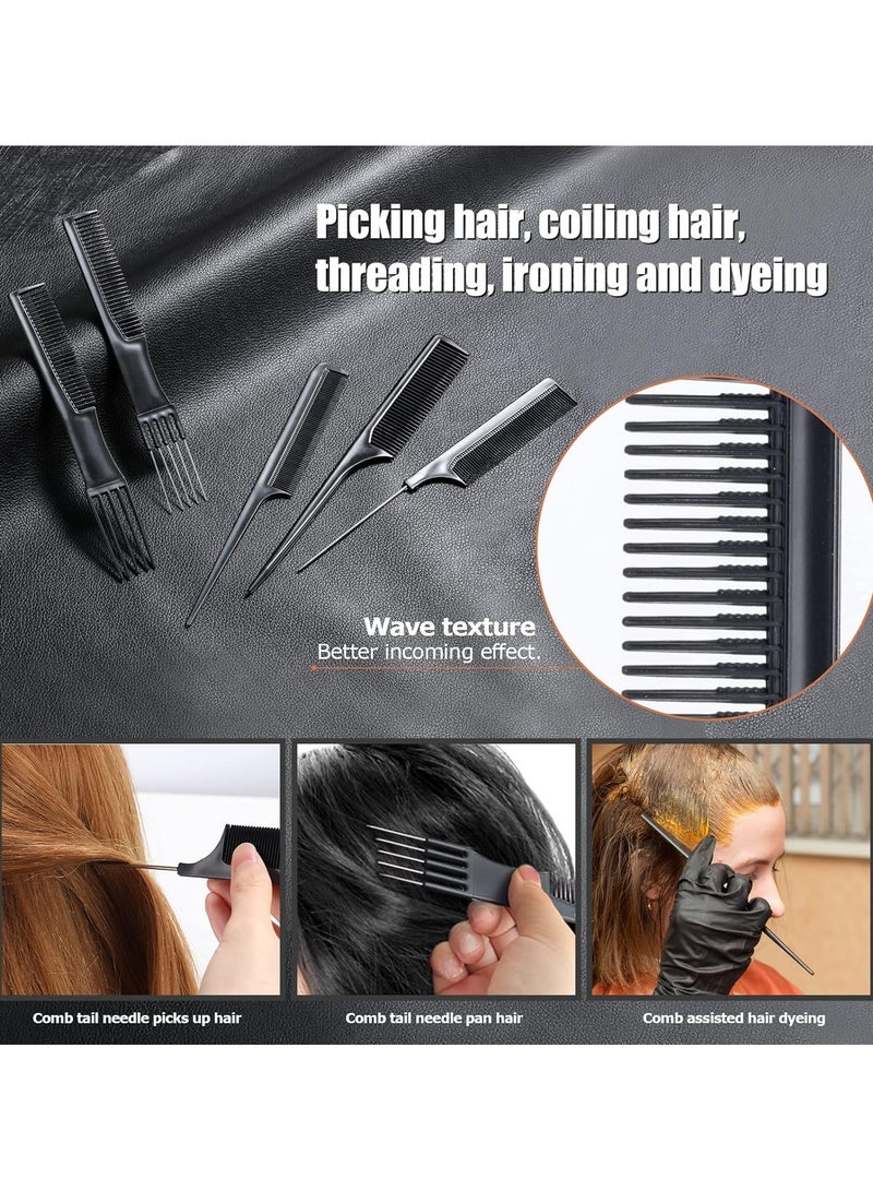 Specially designed to facilitate hair styling and prevent tangles, this 10-piece professional comb set provides all the tools needed for the perfect styling experience. - Image 3