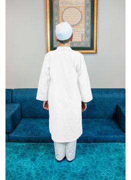 İhvan Online Ikhwan Online White Bukhara Collar Prayer Dress Boy's Robe  - Image 3