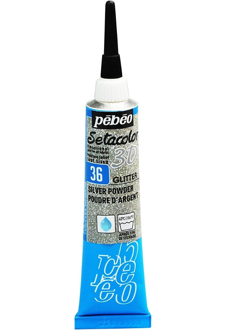 Pebeo ببيو سيتاكلور 3D تأثير اللمعان 20 مل مسحوق فضي - Image 1