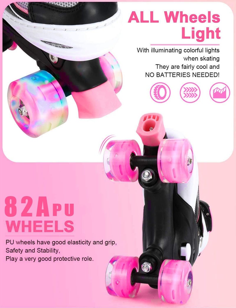 Sowume Adjustable Roller Skates for Girls and Women, All 8 Wheels of Girl's Skates Shine, Safe and Fun Illuminating for Kids - Image 3
