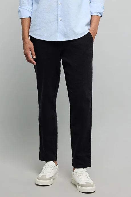 أر أند بي Solid Pants with Drawstring Waist