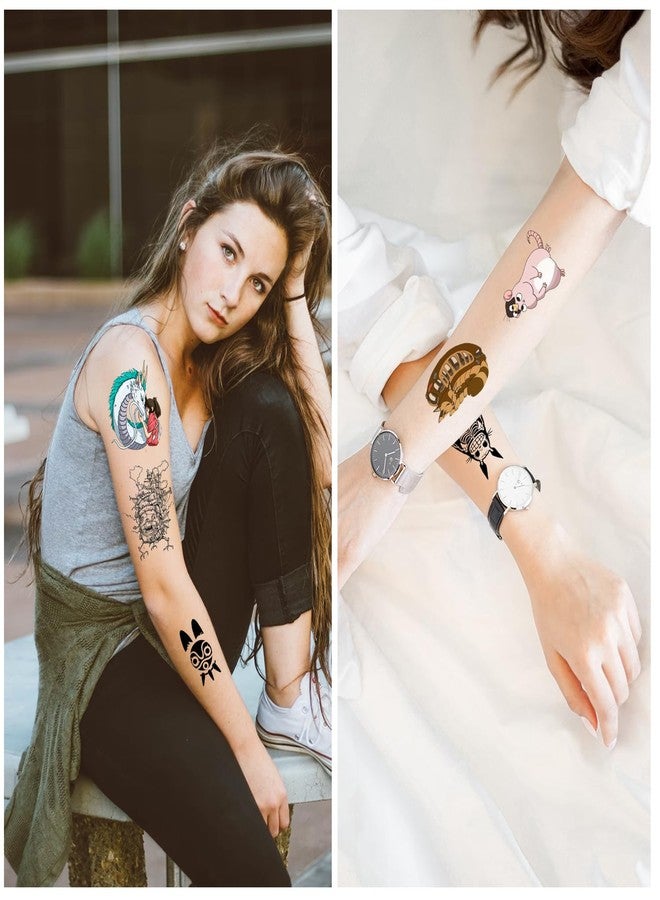 Pounchi Japanese Anime Temporary Tattoos (8 Sheets) Gifts Anime Decor Cosplay Waterproof Temporary Tattoos Cartoon Stickers Party Favors Supplies for Teens Man Woman - Image 4