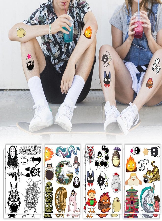 Pounchi Japanese Anime Temporary Tattoos (8 Sheets) Gifts Anime Decor Cosplay Waterproof Temporary Tattoos Cartoon Stickers Party Favors Supplies for Teens Man Woman - Image 3