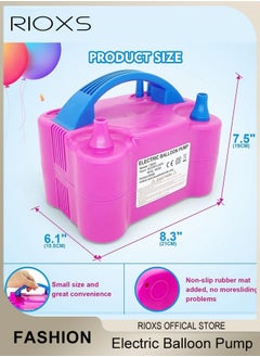 RIOXS Electric Balloon Pump, Portable Blower Dual Nozzle Balloon Inflator, Balloon Tying Tool, Electric Air Balloon Pump Party Decoration, Used to Quickly Fill Balloons, 110V 600W Air Pump For Party, Gift, Wedding Celebration  - Image 5