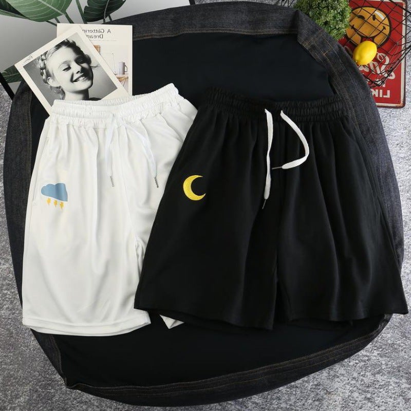 شورت صيفي رجالي، بقصة فضفاضة، شورت رياضي مطبوع على طراز إن-ستايل، علامة كورية عصرية، شورت شاطئ بخمسة نقاط، شورت رجالي كاجوال - Image 3