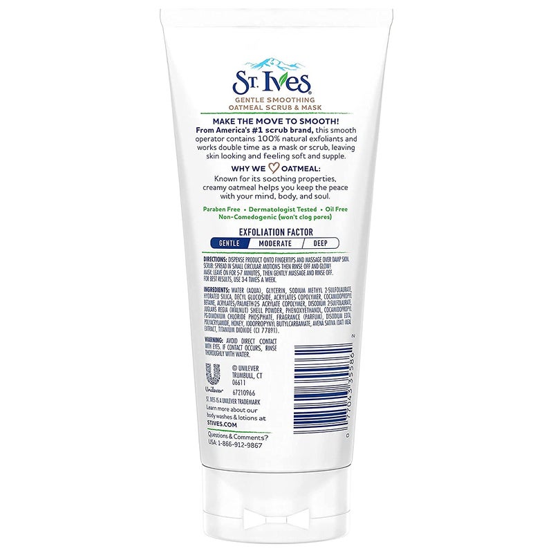 St. Ives Nourishing and Smoothing Face Scrub and Mask with Oats, 6 ounces - Image 3