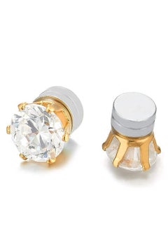 EFUMKE Stainless Steel Magnetic Earrings Unisex Non-piercing Hypoallergenic 6mm 1 Pair (Gold)  - Image 1