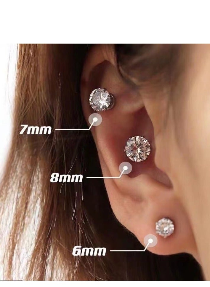 EFUMKE Stainless Steel Magnetic Earrings Unisex Non-piercing Hypoallergenic 6mm 1 Pair (Gold)  - Image 2