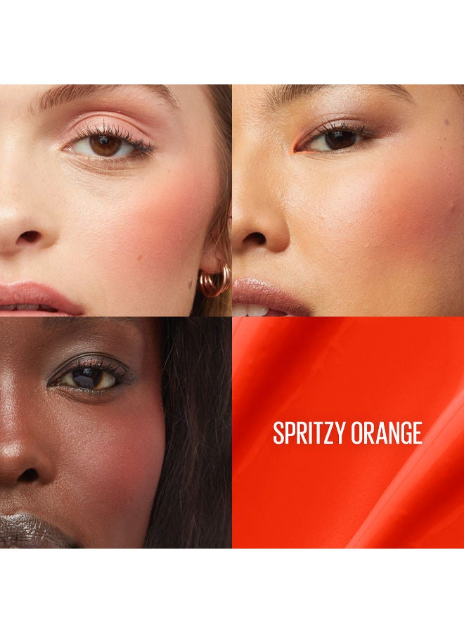 MAYBELLINE NEW YORK MAYBELLINE SUNKISSER 12H LONGWEAR MULTI-USE MATTE LIQUID BLUSH, SUNKISSER BRONZER, BLENDABLE, BUILDABLE, 35 SPRITZY ORANGE  - Image 3