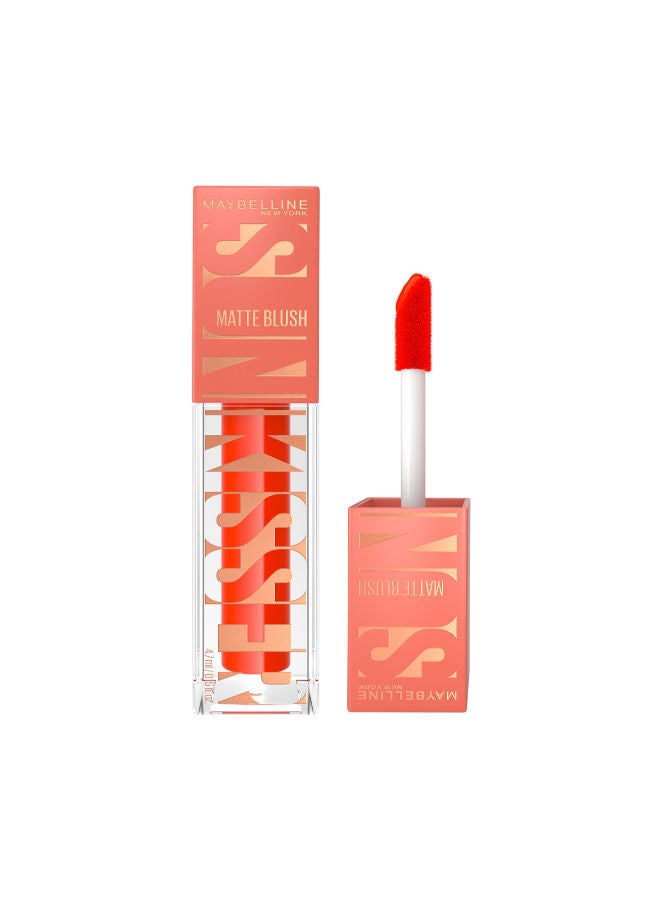 MAYBELLINE NEW YORK MAYBELLINE SUNKISSER 12H LONGWEAR MULTI-USE MATTE LIQUID BLUSH, SUNKISSER BRONZER, BLENDABLE, BUILDABLE, 35 SPRITZY ORANGE  - Image 1