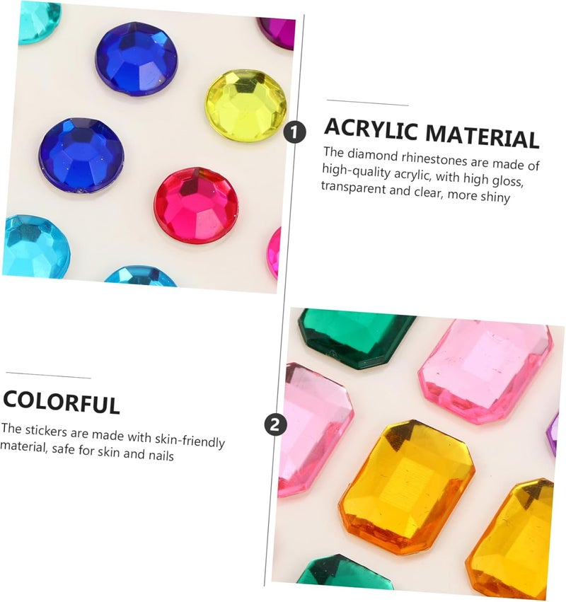 12Sheets DIY Rhinestone Stickers for Nail Art Body Decoration Acrylic Crystal Gems for Makeup Crafts Skin Friendly High Gloss for Creative DIY Projects - Image 2