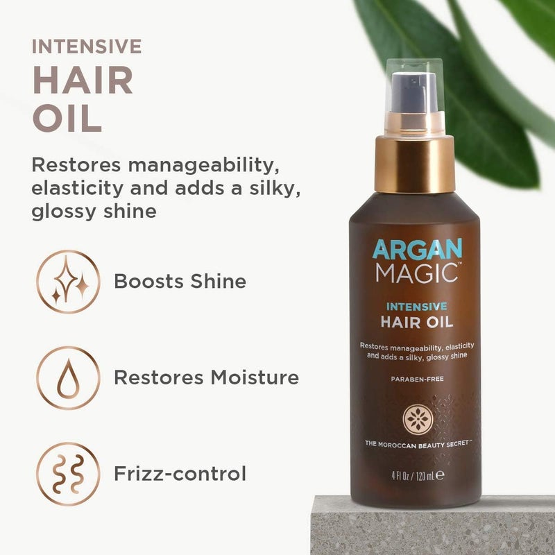 Argan Magic Intensive Hair Oil - Restores Manageability, Elasticity, and Adds Glossy Shine - Paraben Free, Cruelty Free (4 oz) - Image 3