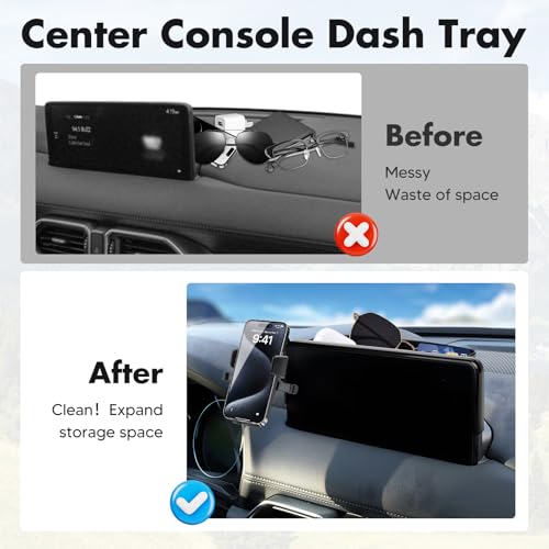 FIILINES Phone Holder for Mazda CX-5 2022-2025 (Fit 10.25" Touch Screen), Phone Mount with Dash Organizer for CX-5 Accessories, 360 Degree Rotation Dash Mount Cell-Phone Holder - Image 3