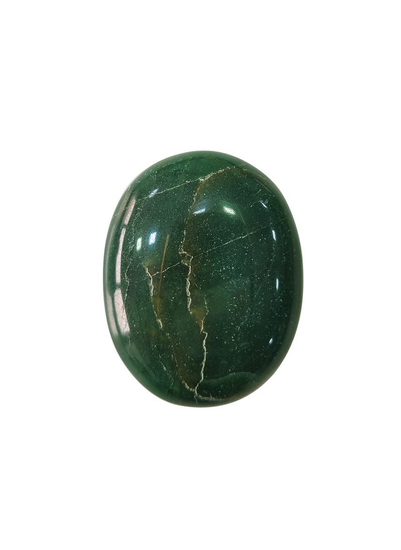 Shubhanjali Shubhanjali Natural Green Jade Crystal Palm Stones for Anxiety Stress Relief AA Origianl Healing Gemstone Pebble Crystal Green Jade Palm Stone for Yoga Meditation Reiki  - Image 1