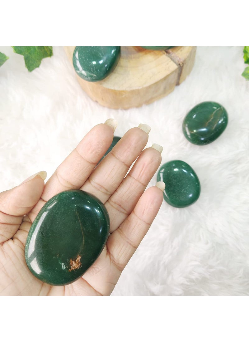 Shubhanjali Shubhanjali Natural Green Jade Crystal Palm Stones for Anxiety Stress Relief AA Origianl Healing Gemstone Pebble Crystal Green Jade Palm Stone for Yoga Meditation Reiki  - Image 4