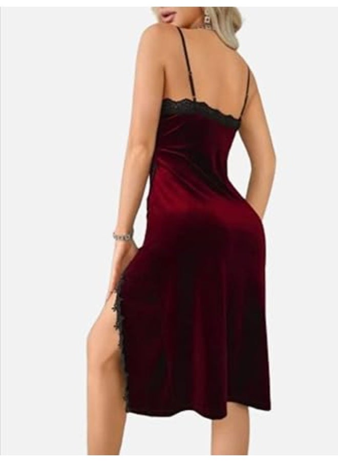 Hanady Soft velvet nightgown – comfortable and attractive feminine design – one size fits up to 80 kg – HN 9079 - Image 4