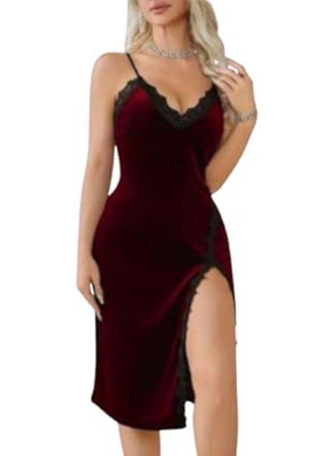 Hanady Soft velvet nightgown – comfortable and attractive feminine design – one size fits up to 80 kg – HN 9079 - Image 5