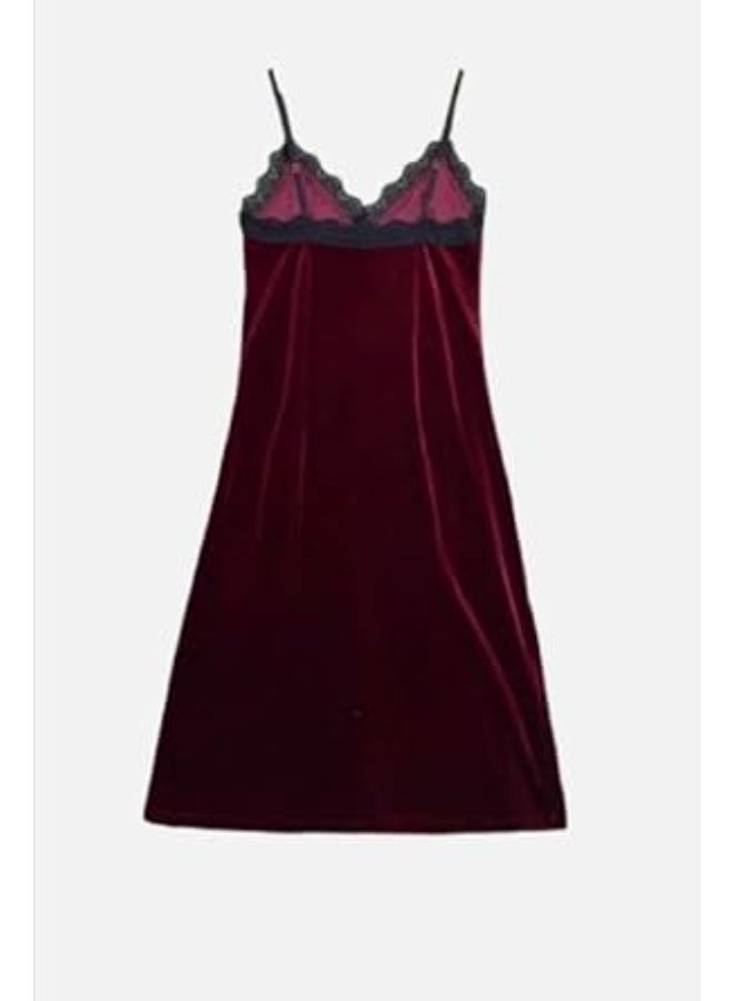 Hanady Soft velvet nightgown – comfortable and attractive feminine design – one size fits up to 80 kg – HN 9079 - Image 3