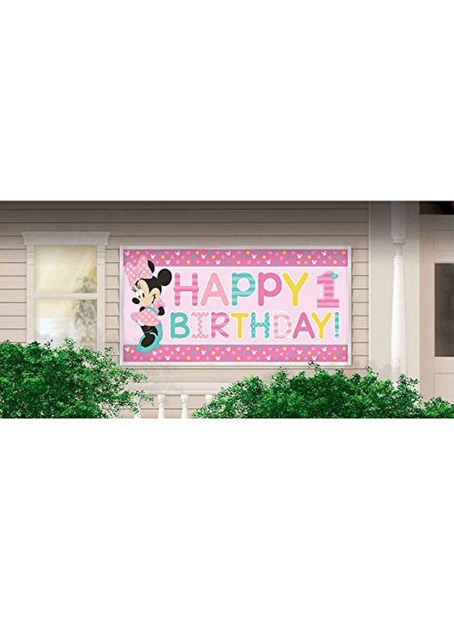 Amscan Disney Minnie'S Fun To Be One Horizontal Giant Sign Banner Birthday - Image 1