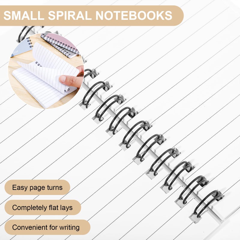 Thboxes 8 Pack Pocket Notebook, 3x5 Small Spiral Notebooks with 60 Sheets/120 Lined Pages Small Notebook Spiral Notepads Mini Note Pads Notebooks for School Office - Image 3