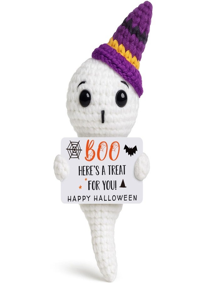 Jettryran Halloween Boo Basket Stuffers Gifts for Women Adults Teens Ghost Crochet Handmade Cute Horror Halloween Decorations Indoor Party Favors Supplies Trick or Treat Stuffers for Him - Image 1
