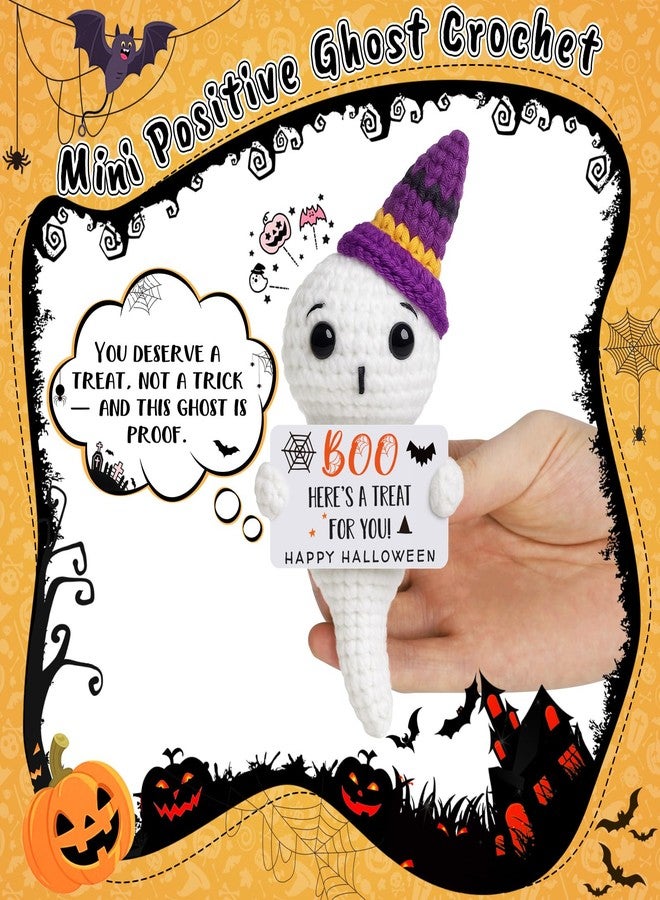 Jettryran Halloween Boo Basket Stuffers Gifts for Women Adults Teens Ghost Crochet Handmade Cute Horror Halloween Decorations Indoor Party Favors Supplies Trick or Treat Stuffers for Him - Image 4