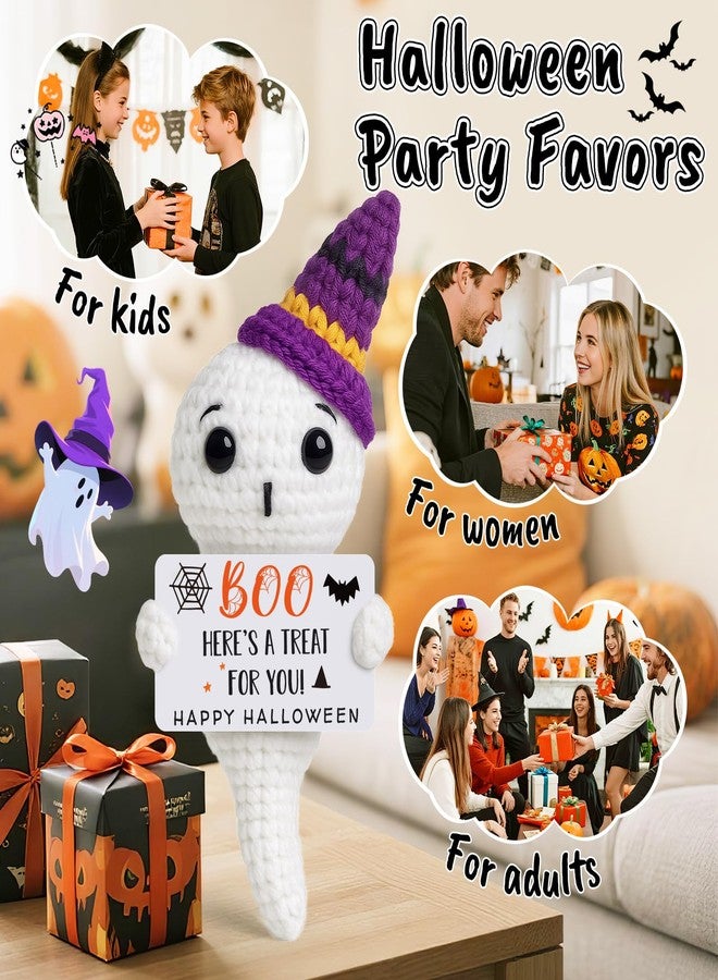 Jettryran Halloween Boo Basket Stuffers Gifts for Women Adults Teens Ghost Crochet Handmade Cute Horror Halloween Decorations Indoor Party Favors Supplies Trick or Treat Stuffers for Him - Image 2