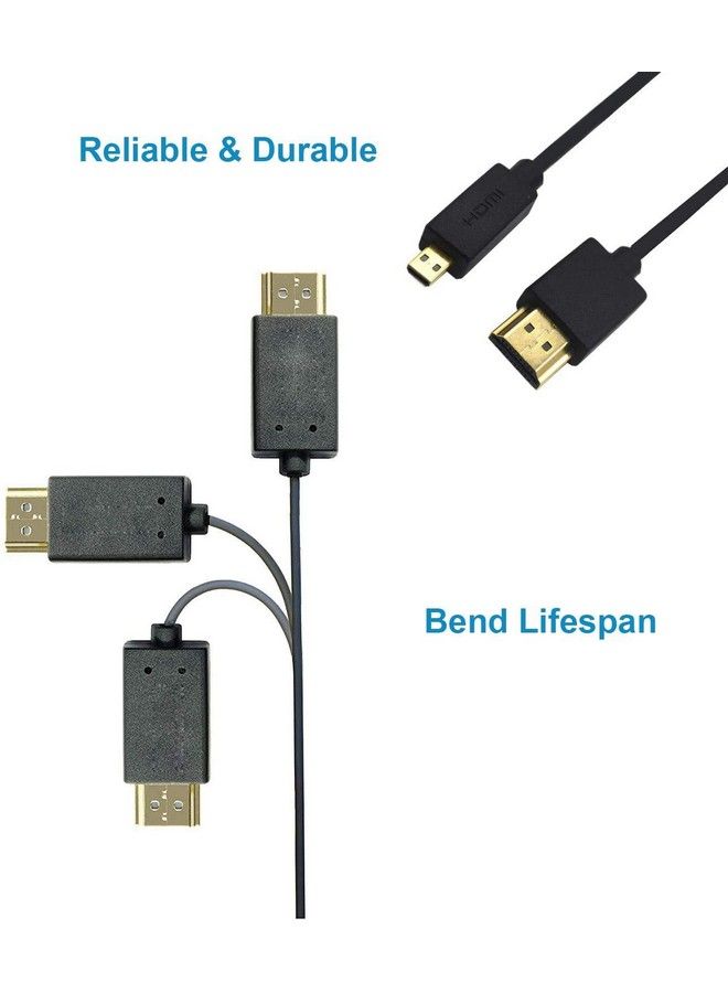 Duttek Micro Hdmi To Hdmi Cable Hdmi To Micro Hdmi Cable Extreme Slim Micro Hdmi Male To Hdmi Male Cable Support 1080P 4K 3D For Gopro Hero 8 7 Blacksony A6500 A7Canon Cameraetc(30Cm 1Feet) - Image 5