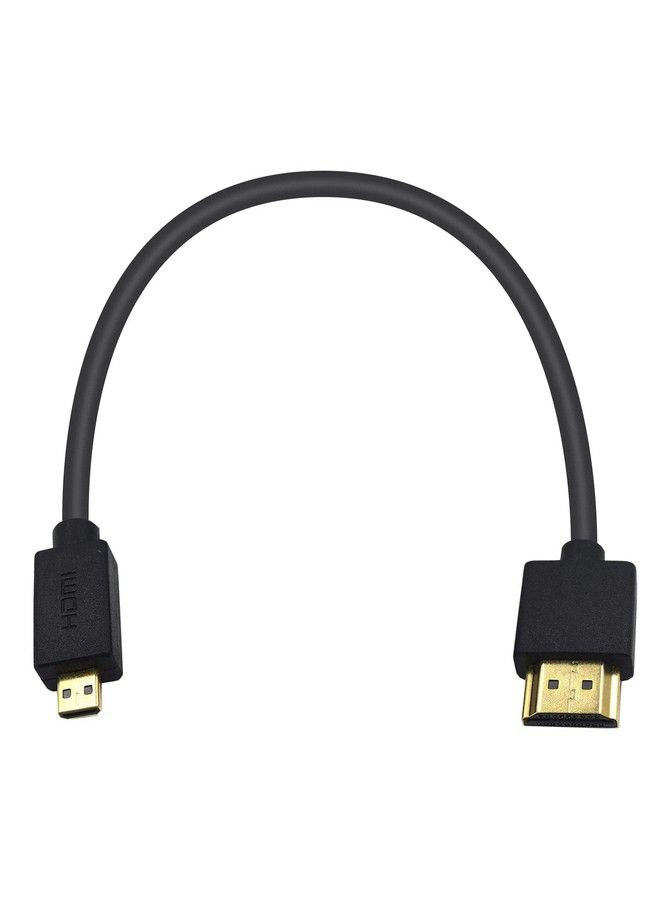 Duttek Micro Hdmi To Hdmi Cable Hdmi To Micro Hdmi Cable Extreme Slim Micro Hdmi Male To Hdmi Male Cable Support 1080P 4K 3D For Gopro Hero 8 7 Blacksony A6500 A7Canon Cameraetc(30Cm 1Feet) - Image 2