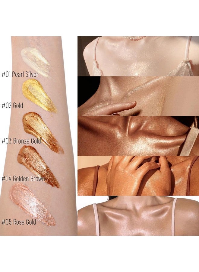 UCANBE Body Shimmer Oil 100ml, Moisturizing Body Glow Glitter Oil, Waterproof Shimmering Body Luminizer Liquid Illuminator Highlighter, Tinted Shimmer Body Lotion Glowing Bronzer Makeup(Bronze Gold) - Image 2