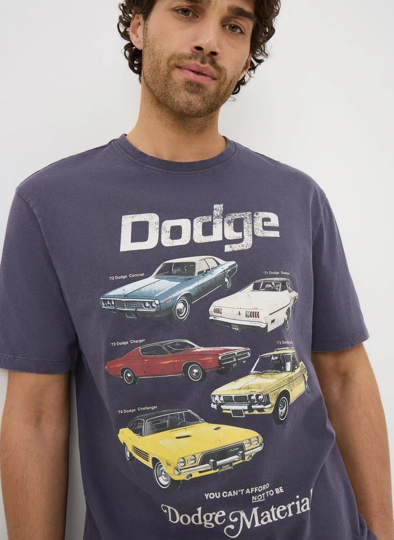 Matalan Navy Dodge Printed T Shirt