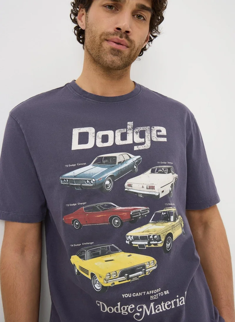 Matalan Navy Dodge Printed T Shirt