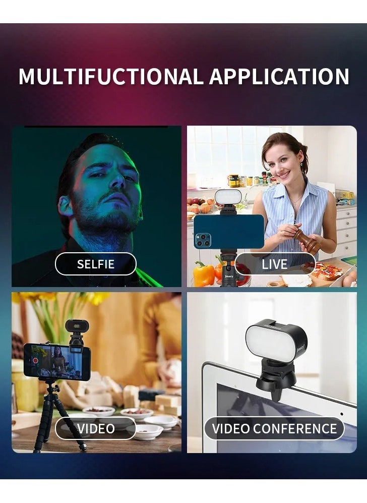 Jmary FM-16 RGB Mini Video Lights LED Camera 360° Full-Colour Portable Photography Lighting Rechargeable Dimmable Panel Lamp With Clip Mount  - Image 2