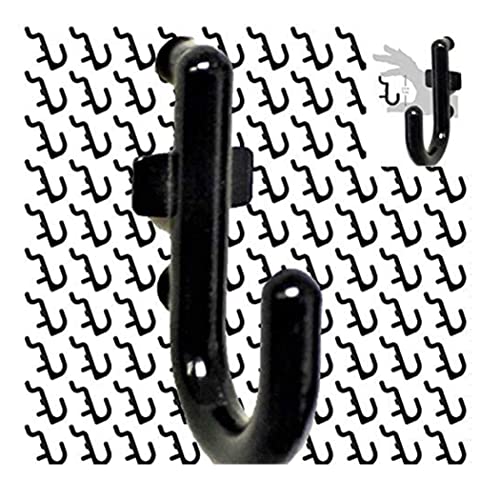 WallPeg 100Pcs Pegboard Accessory Peg Hook Set – Durable, Self-Locking Black 1/4" J-Style FlexLock Peg Hooks for Hanging Tools, Storage, and Wall Organization - Image 1