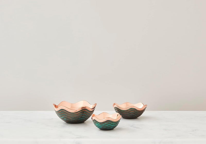 Nambe Nambé Copper Canyon Bowl – 6 Inch Decorative Accent with Copper & Verdigris Scalloped Design, 16 oz Sculptural Metal Centerpiece for Table Décor, Home Entertaining & Serving - Image 5