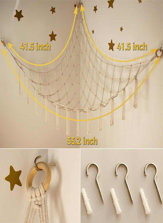 mirolam Stuffed Animal Storage Hammock or Net Corner - Large Toy Hammock Net for Stuffed Animals Room Decor - Cute Stuff Animal Organizer Plush Holder - Kids Baby Nursery Essentials Wall Bedroom Home Decor - Image 5