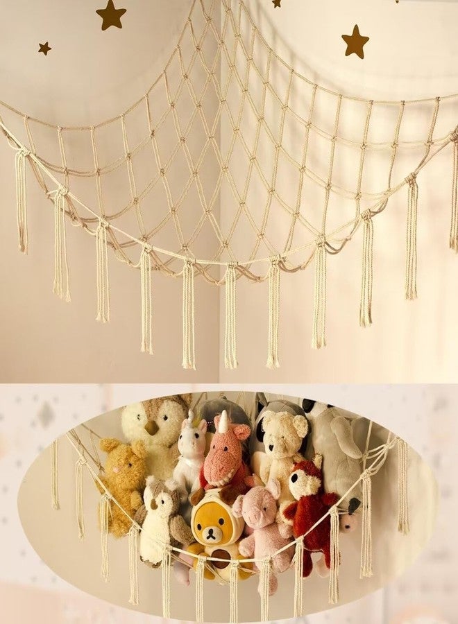 mirolam Stuffed Animal Storage Hammock or Net Corner - Large Toy Hammock Net for Stuffed Animals Room Decor - Cute Stuff Animal Organizer Plush Holder - Kids Baby Nursery Essentials Wall Bedroom Home Decor - Image 1