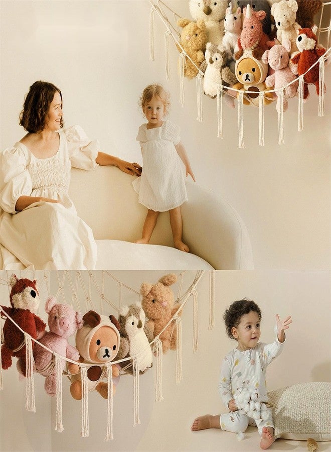 mirolam Stuffed Animal Storage Hammock or Net Corner - Large Toy Hammock Net for Stuffed Animals Room Decor - Cute Stuff Animal Organizer Plush Holder - Kids Baby Nursery Essentials Wall Bedroom Home Decor - Image 2