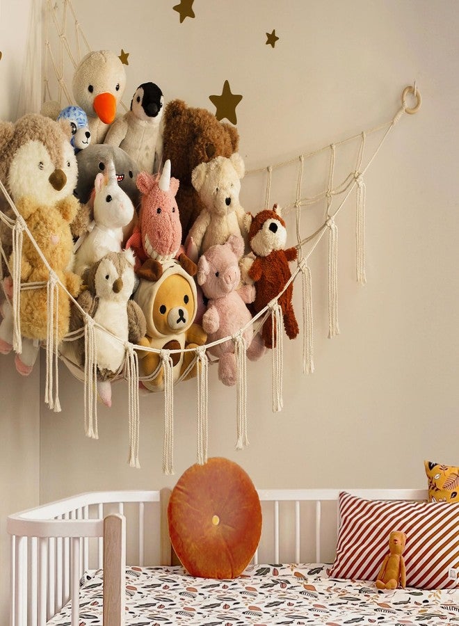 mirolam Stuffed Animal Storage Hammock or Net Corner - Large Toy Hammock Net for Stuffed Animals Room Decor - Cute Stuff Animal Organizer Plush Holder - Kids Baby Nursery Essentials Wall Bedroom Home Decor - Image 3