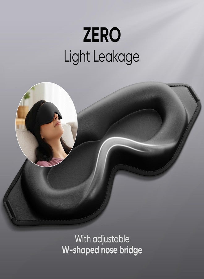 Frido 3D Eye Mask for Men & Women | 100% Blackout Sleep Mask | Zero Pressure Memory Foam for Eyelids & Lashes | Adjustable Straps for Travel & Meditation | Soft Comfortable Night Eye Cover – Pitch Black - Image 3