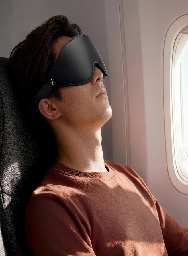 Frido 3D Eye Mask for Men & Women | 100% Blackout Sleep Mask | Zero Pressure Memory Foam for Eyelids & Lashes | Adjustable Straps for Travel & Meditation | Soft Comfortable Night Eye Cover – Pitch Black - Image 1