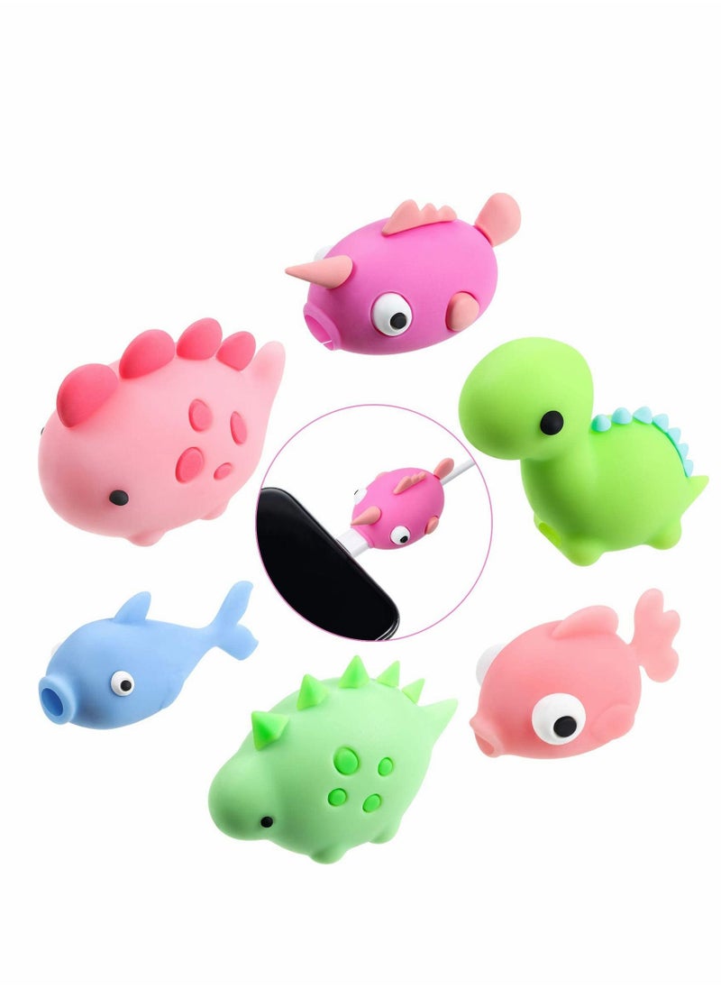 Excefore - Charger Cable Protector USB Charger Cable Cute Animal Type Protector Charger Cable Fits Most Phones and Tablet Cables 6pcs - Image 1