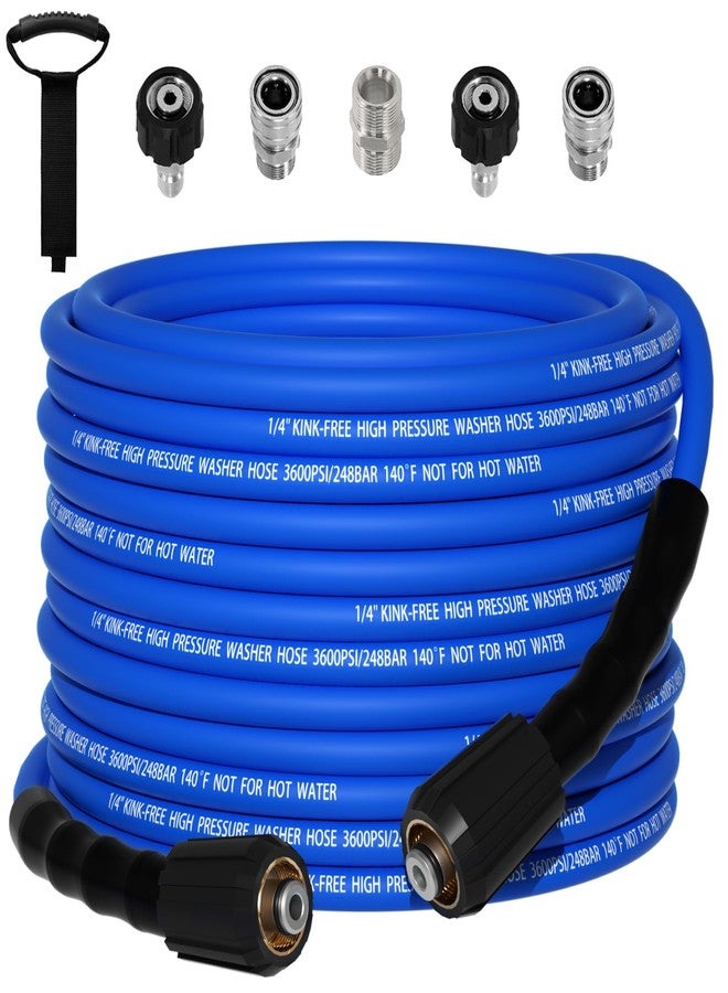 VIVIDWASH Kink Resistant 1/4" Pressure Washer Hose 50FT，3600PSI Power Washer Hose Replacement（M22-14mm）with 3/8" Quick Connect Adaptor for GreenWorks，Ryobi etc Household High-Pressure Washers - Image 1