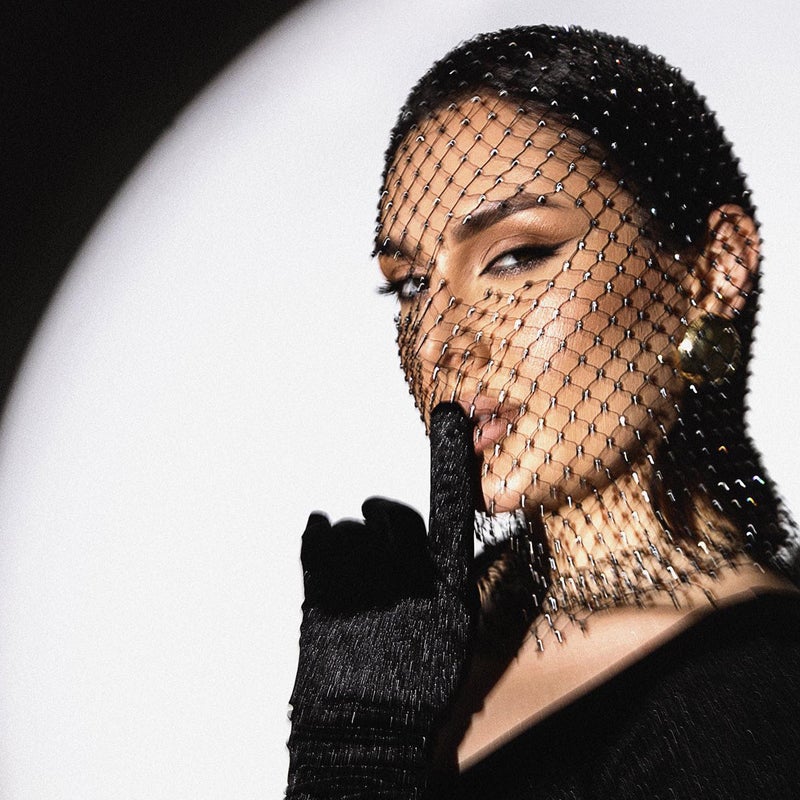 Summer Explosions and Diamond-encrusted Fishing Net Hood Trendy Fashion Street Photoshoot Full Diamond Mask Music Festival Hood Tide - Image 2
