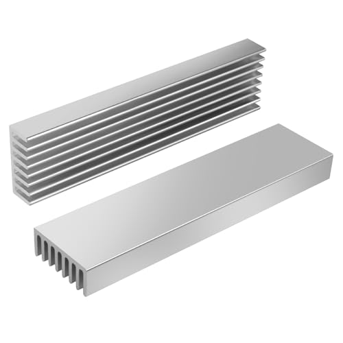 Manesi Silver Tone Aluminum Heatsink Cooler Radiator Cooling 100mm x 25mm x10mm Heat Sink Module Cooler(Pack of 6) - Image 3