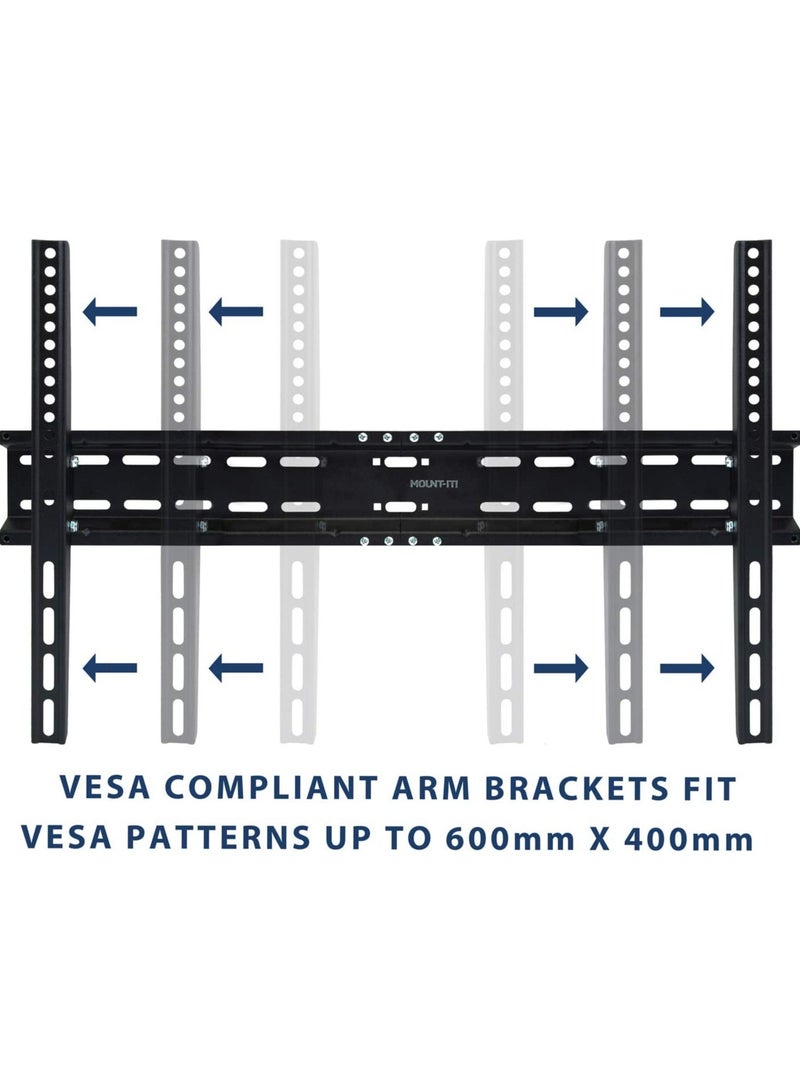 TV Wall Mount Bracket | Tilting 2" Low Profile Design Fits Large Flat Screen TVs 37 38 42 50 55 58 60 65 70 Inch | 15 Degrees Tilt Compatible up to 600x400mm - Image 5