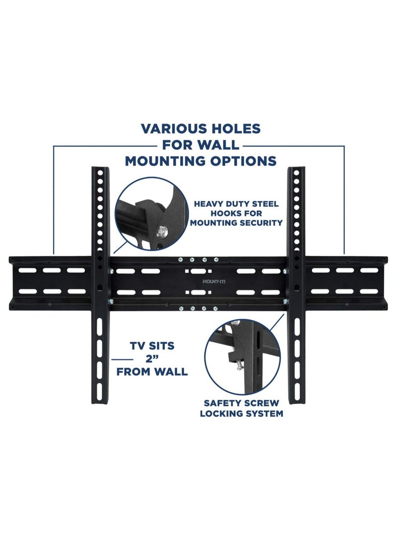 TV Wall Mount Bracket | Tilting 2" Low Profile Design Fits Large Flat Screen TVs 37 38 42 50 55 58 60 65 70 Inch | 15 Degrees Tilt Compatible up to 600x400mm - Image 4