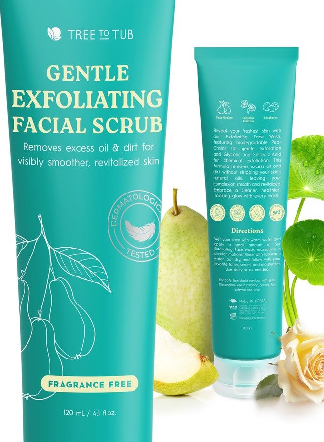 Tree To Tub Exfoliating Face Wash - Gentle Facial Exfoliator & Face Scrub w/Salicylic Acid for Glowing Skin - Non-Irritating Exfoliant to Remove Buildup & Refine Texture - For All Skin Types - Image 1