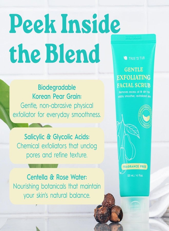 Tree To Tub Exfoliating Face Wash - Gentle Facial Exfoliator & Face Scrub w/Salicylic Acid for Glowing Skin - Non-Irritating Exfoliant to Remove Buildup & Refine Texture - For All Skin Types - Image 3