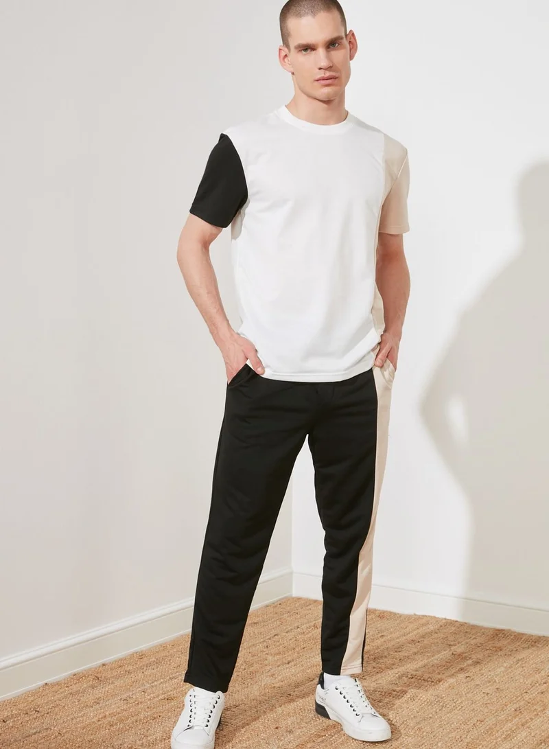 trendyol Color Block T-Shirt + Sweatpants Set